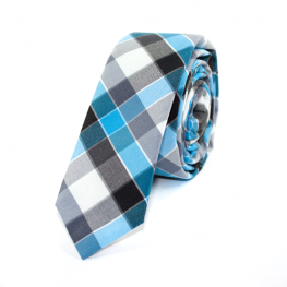 Cravata Carouri Albastru Gri
